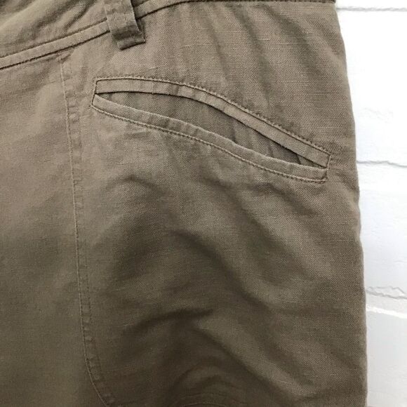 OLSEN Europe Anna linen blend pedal pusher pants crop wedge size 10 wide legs - Picture 6 of 11